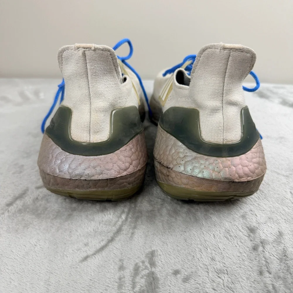 Adidas Ultraboost 21 Mens Running Shoes White Blue FY0383 Size 11.5‎